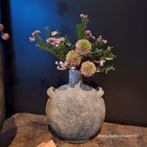 Zijden (kunst) boeket Dahlia en Pompon – Lichtroze