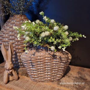 Halve Bol Biddle- Wit || 38 cm