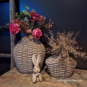 Stenen vaas leemmand look || Ovaal model M