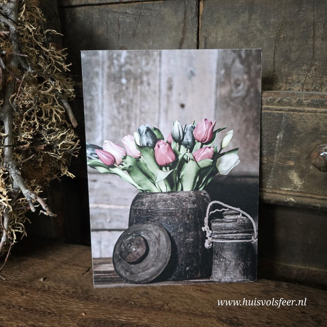 Foto kaart || Tulpen in een pot