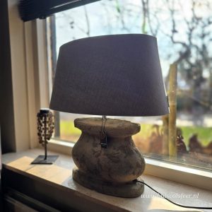 Lampenvoet Oval Rustic met Brynxz Lampenkap- Stone || 50 cm.