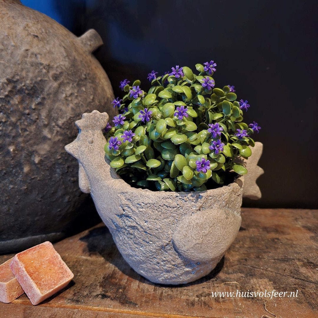 Kunst Sierplantje met Paarse Bloemetjes