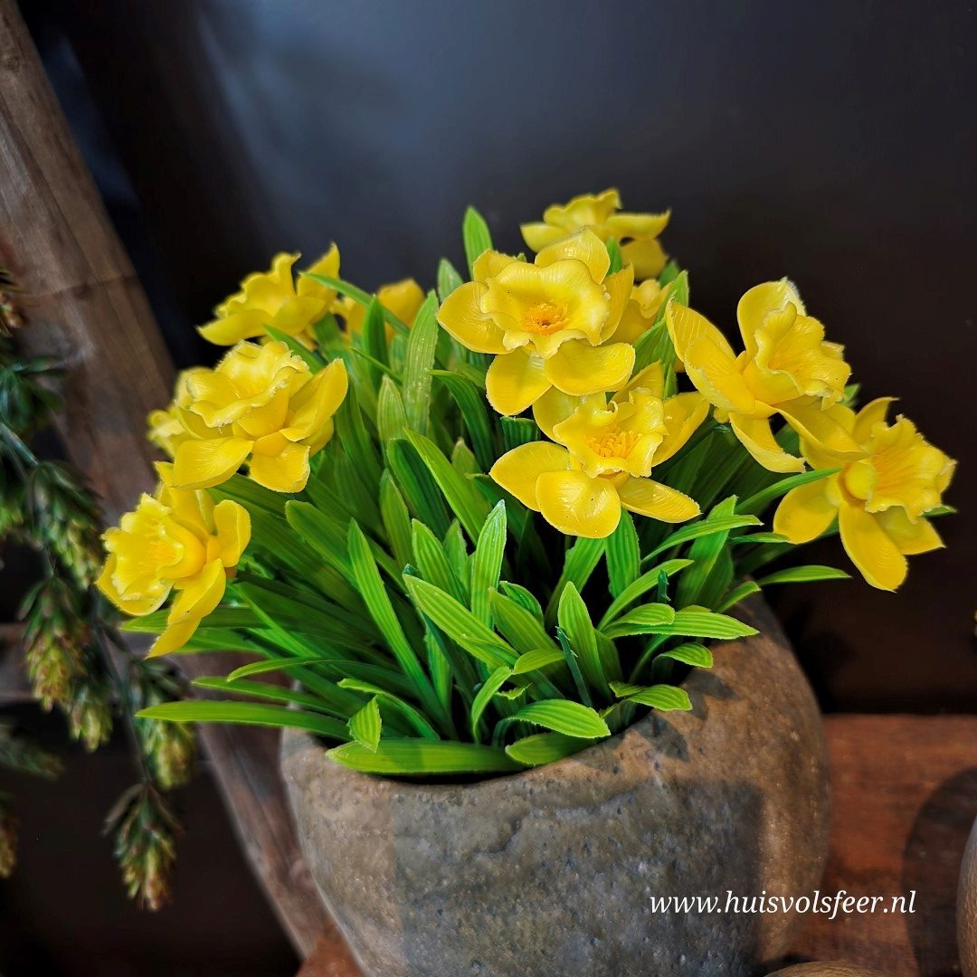 Gele Narcis || Kunstplant in Pot - Afbeelding 8