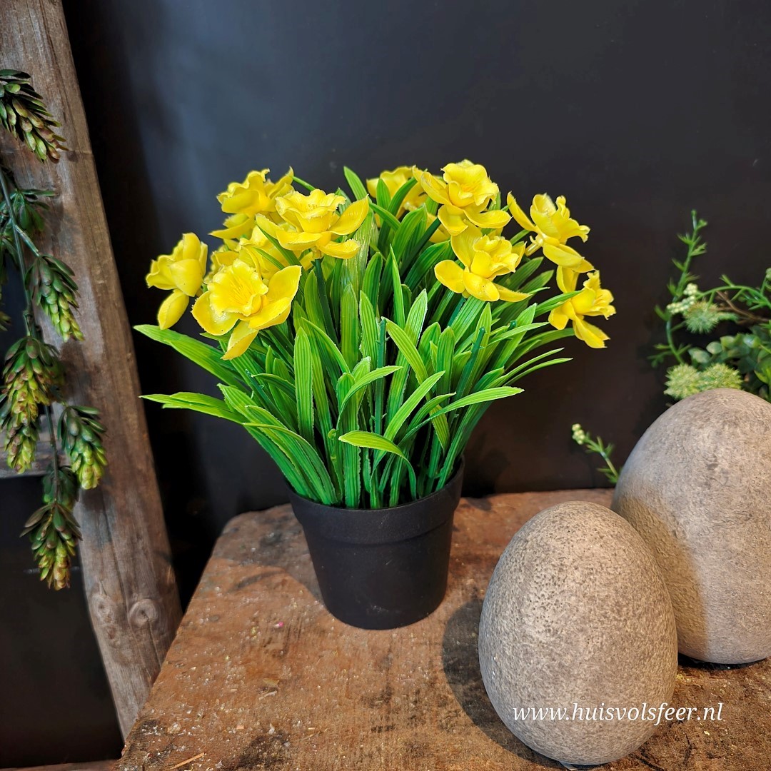 Gele Narcis || Kunstplant in Pot - Afbeelding 9