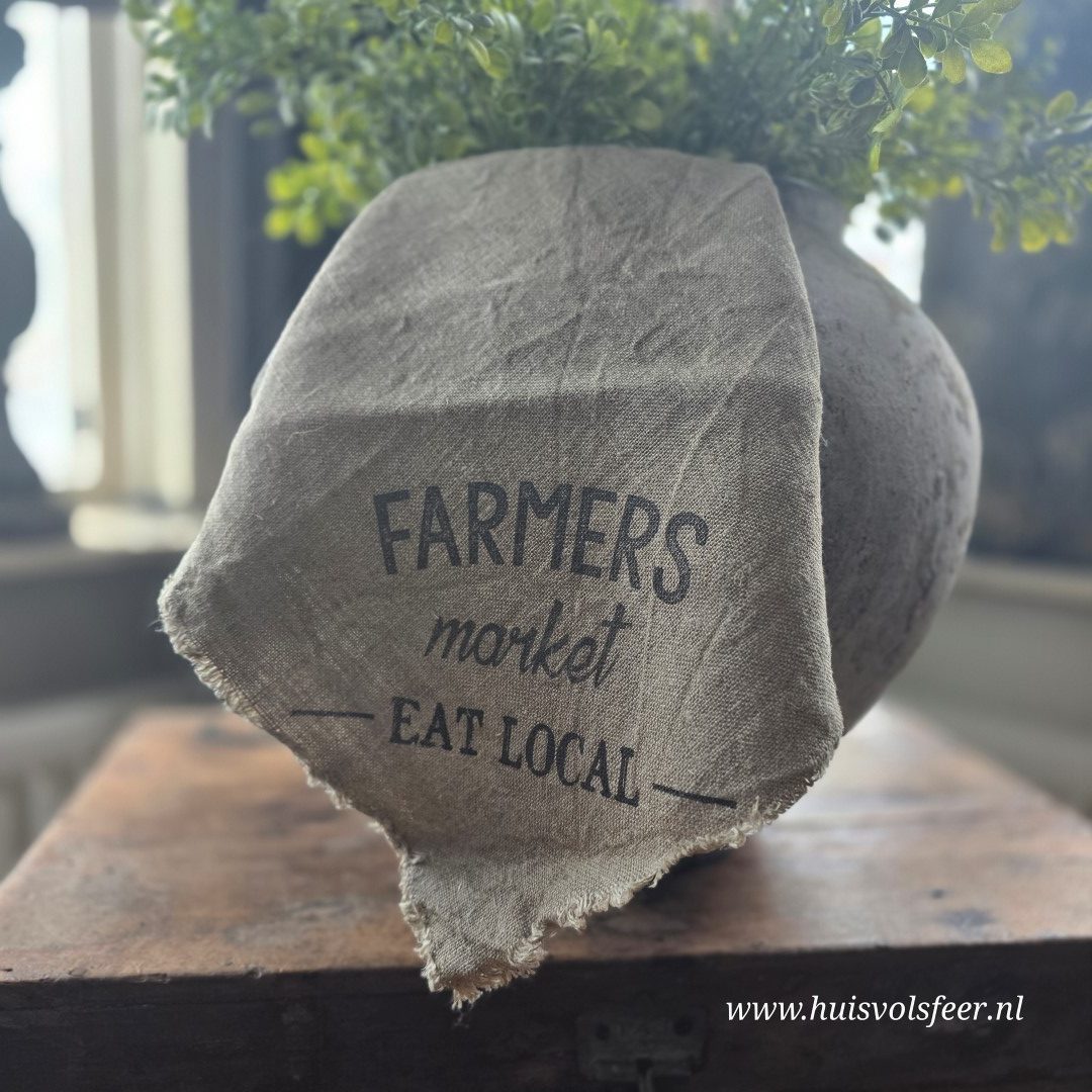 Linnen Shabby Doek New || Eat Local - Afbeelding 3
