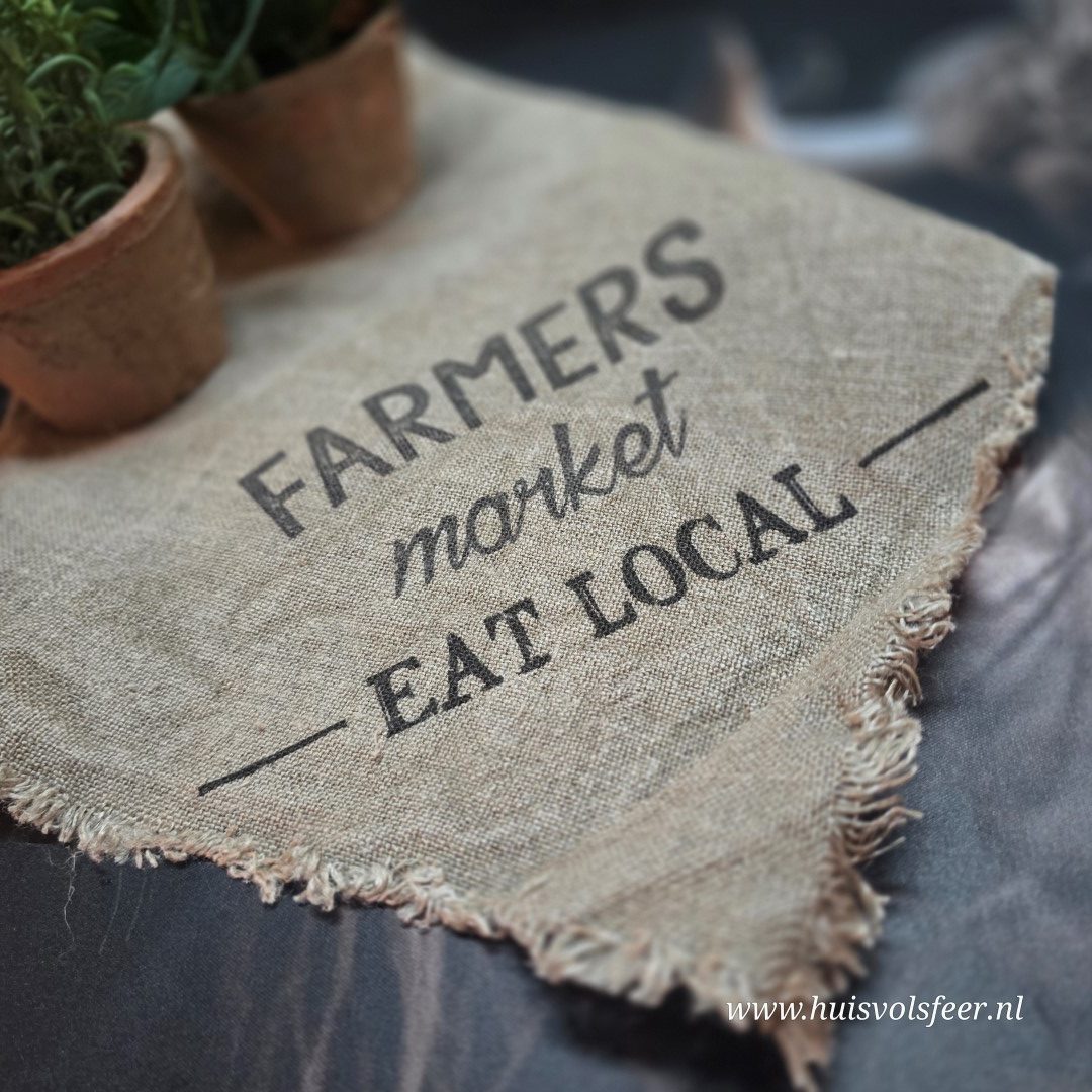 Linnen Shabby Doek New || Eat Local - Afbeelding 5