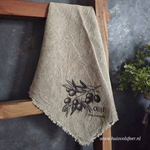 Linnen Shabby Doek New || Olijf
