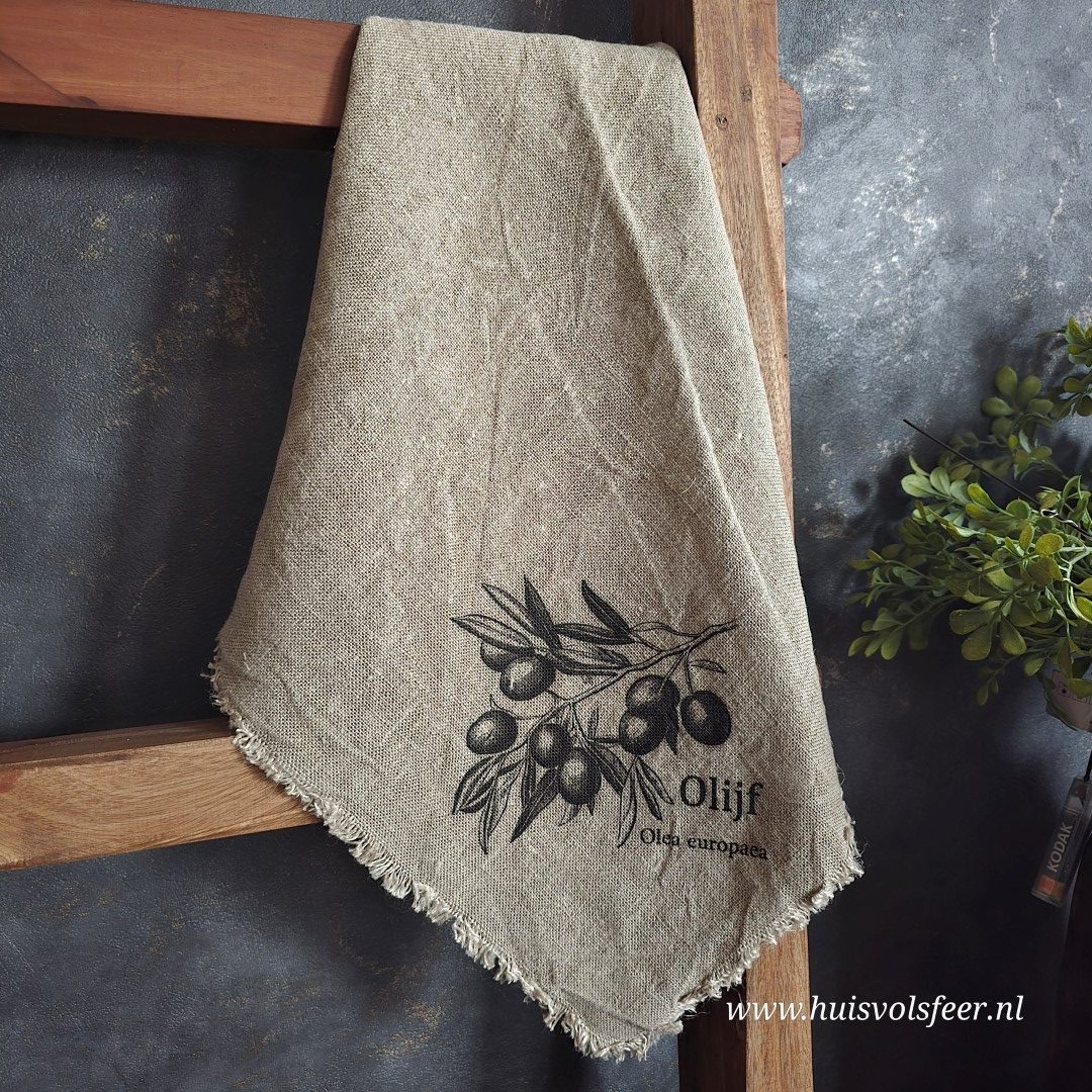 Linnen Shabby Doek New || Olijf