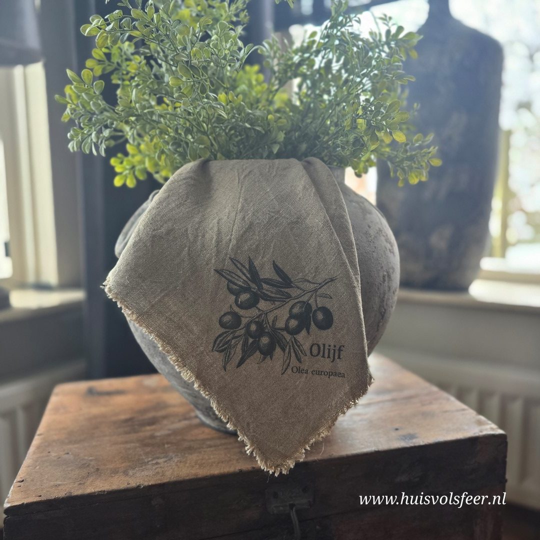 Linnen Shabby Doek New || Olijf - Afbeelding 3