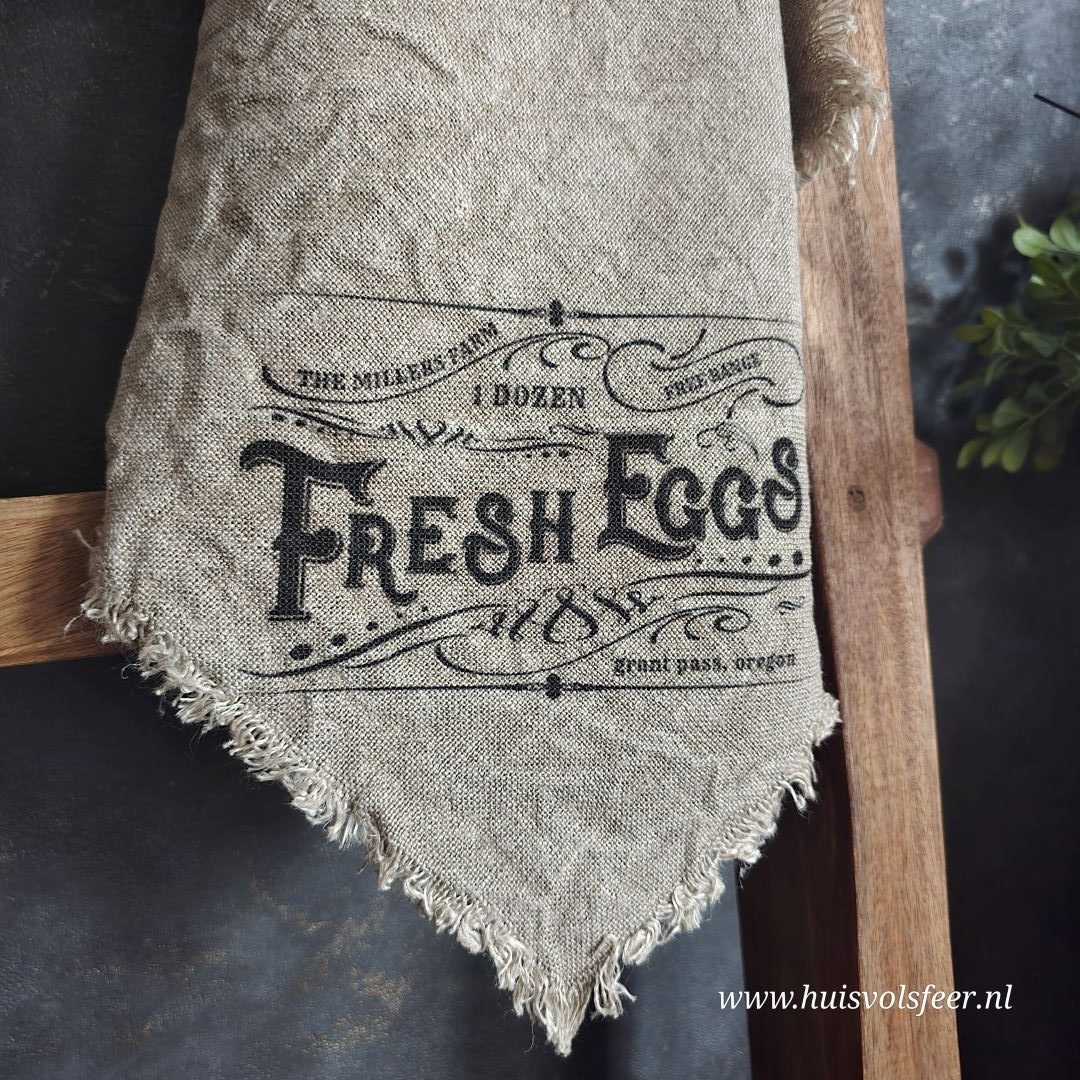 Linnen Shabby Doek New || Fresh Eggs - Afbeelding 2