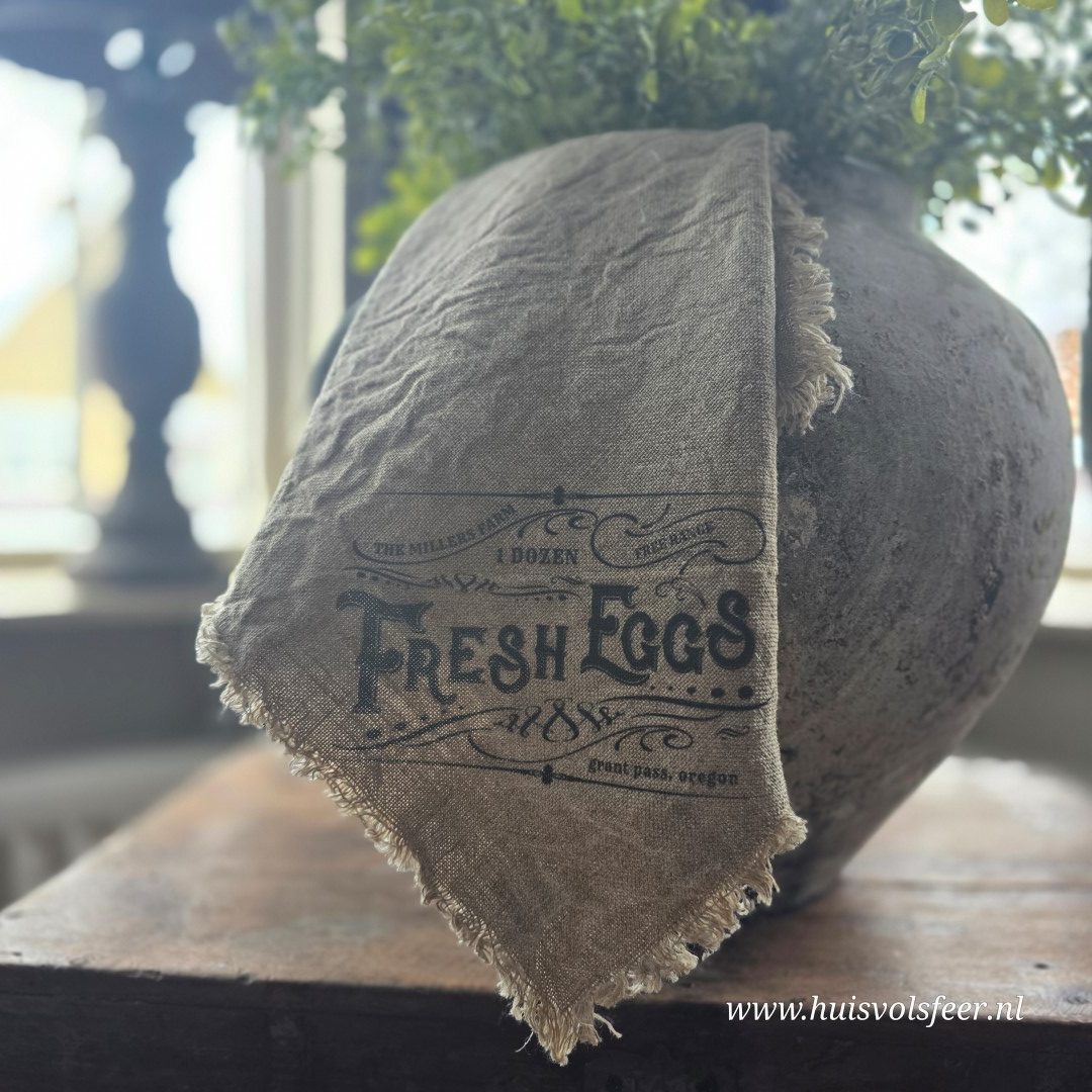 Linnen Shabby Doek New || Fresh Eggs - Afbeelding 4