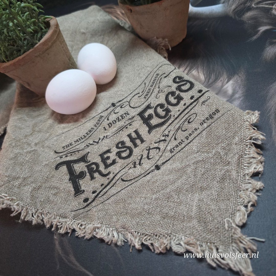 Linnen Shabby Doek New || Fresh Eggs - Afbeelding 5