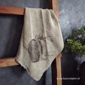 Linnen Shabby Doek New || Vaas met Magnoliatak