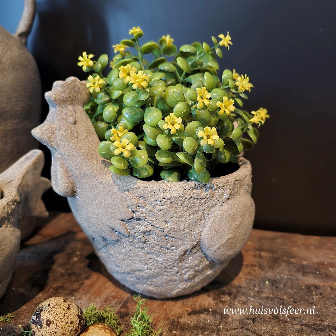 Kunst Sierplantje met Gele Bloemetjes - Afbeelding 4