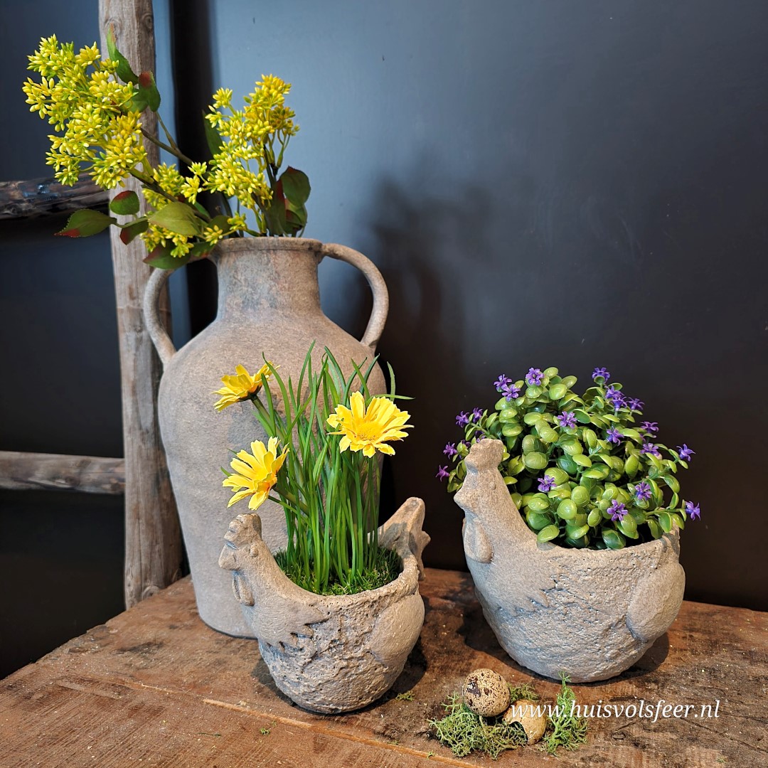 Kunst Sierplantje met Paarse Bloemetjes - Afbeelding 2