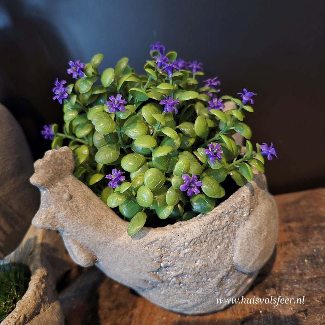 Kunst Sierplantje met Paarse Bloemetjes - Afbeelding 3