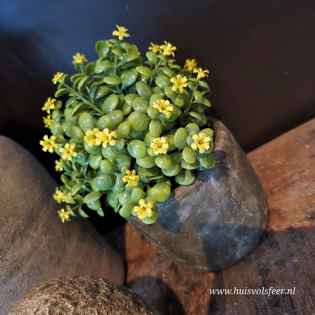 Kunst Sierplantje met Gele Bloemetjes - Afbeelding 2
