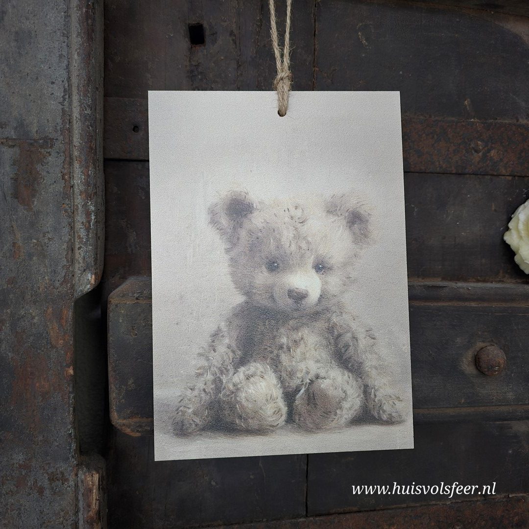 Houten bordje met touw || Beertje - Afbeelding 3