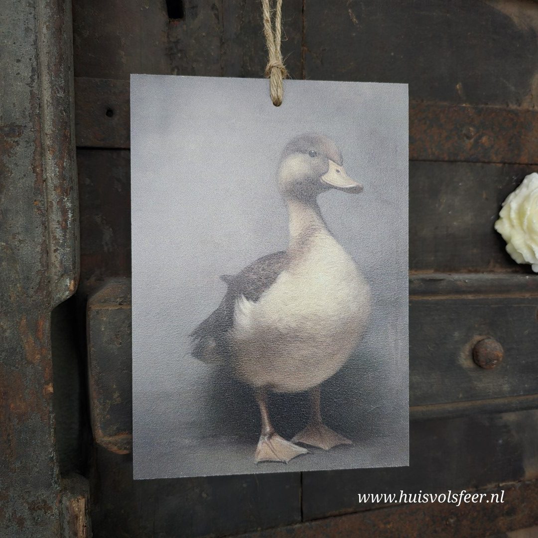 Houten bordje met touw || Eendje - Afbeelding 3