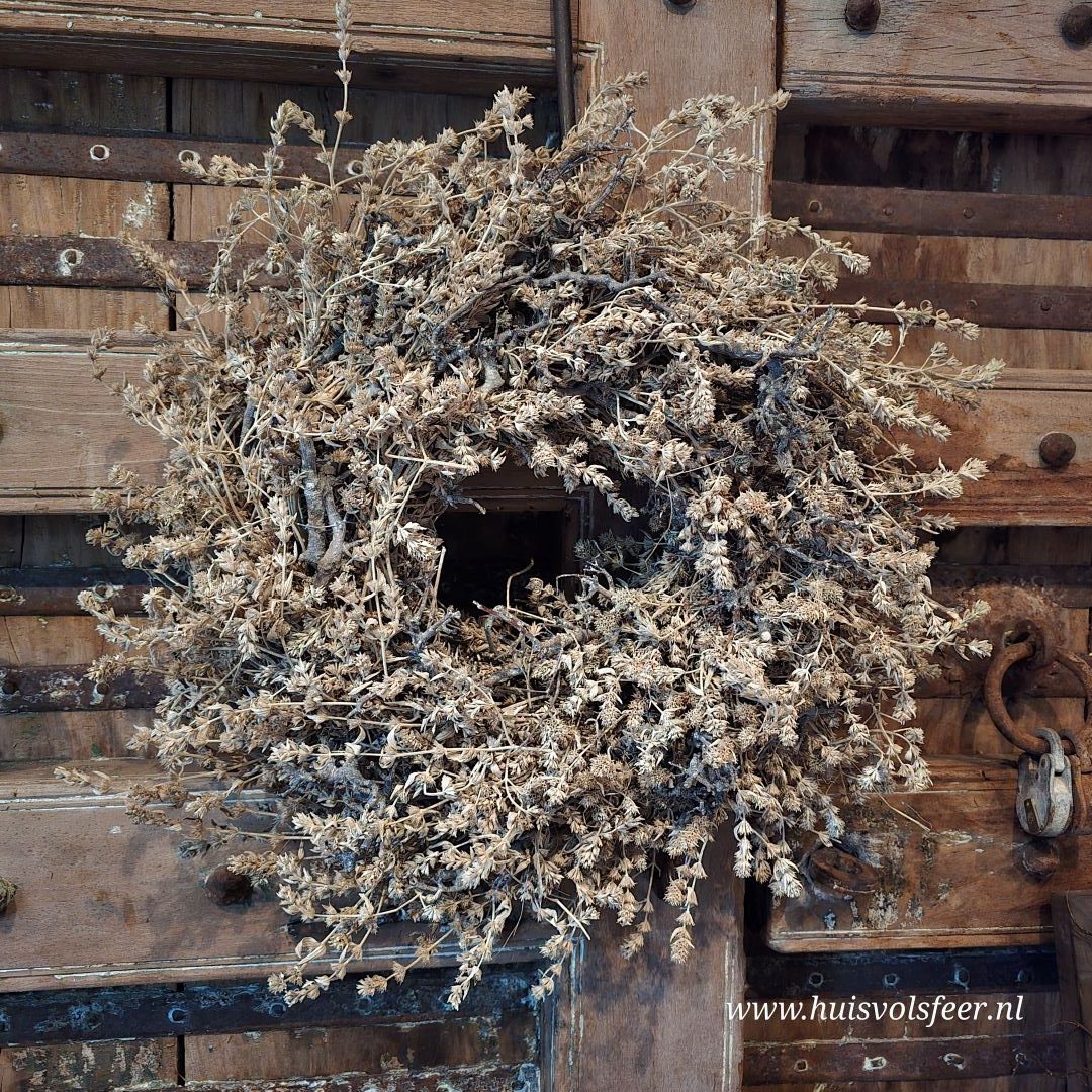 Krans- Wilde lavendel met Bonsai || 40 cm.