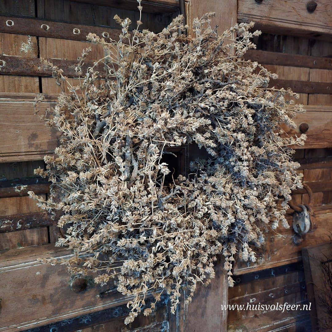 Krans- Wilde lavendel met Bonsai || 40 cm. - Afbeelding 2