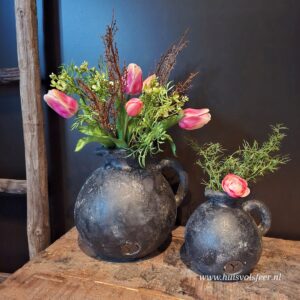 Jug Bolvase One Ear Basalt- 22xH22 cm || Brynxz.
