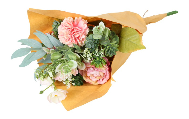 Compleet Zijdeboeket || Roze Pioen & Eucalyptus - Afbeelding 4