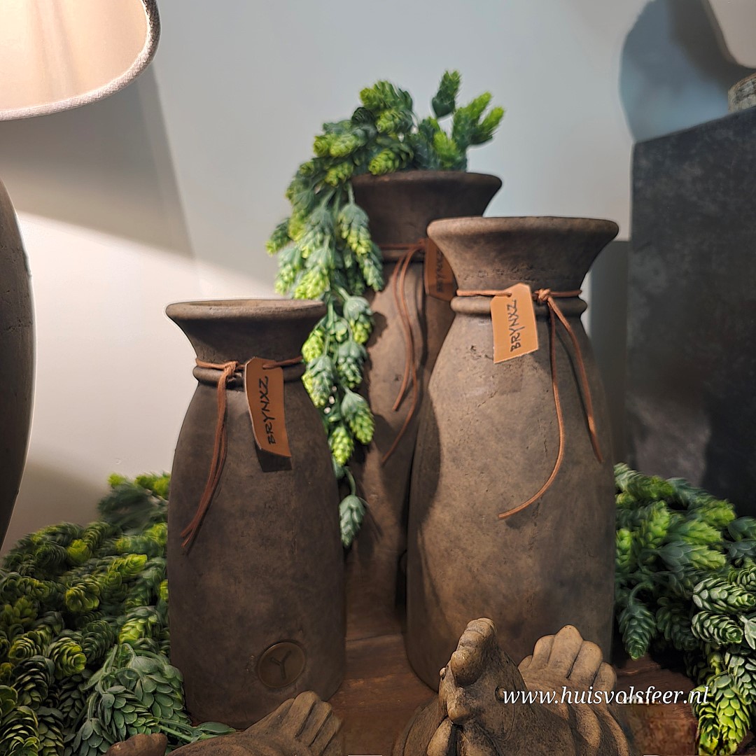 Vase Luxury Leather Rope 31 cm- Majestic Brown || Brynxz