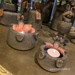 Set of 2 Tealightcups Hare- Majestic Brown || Brynxz