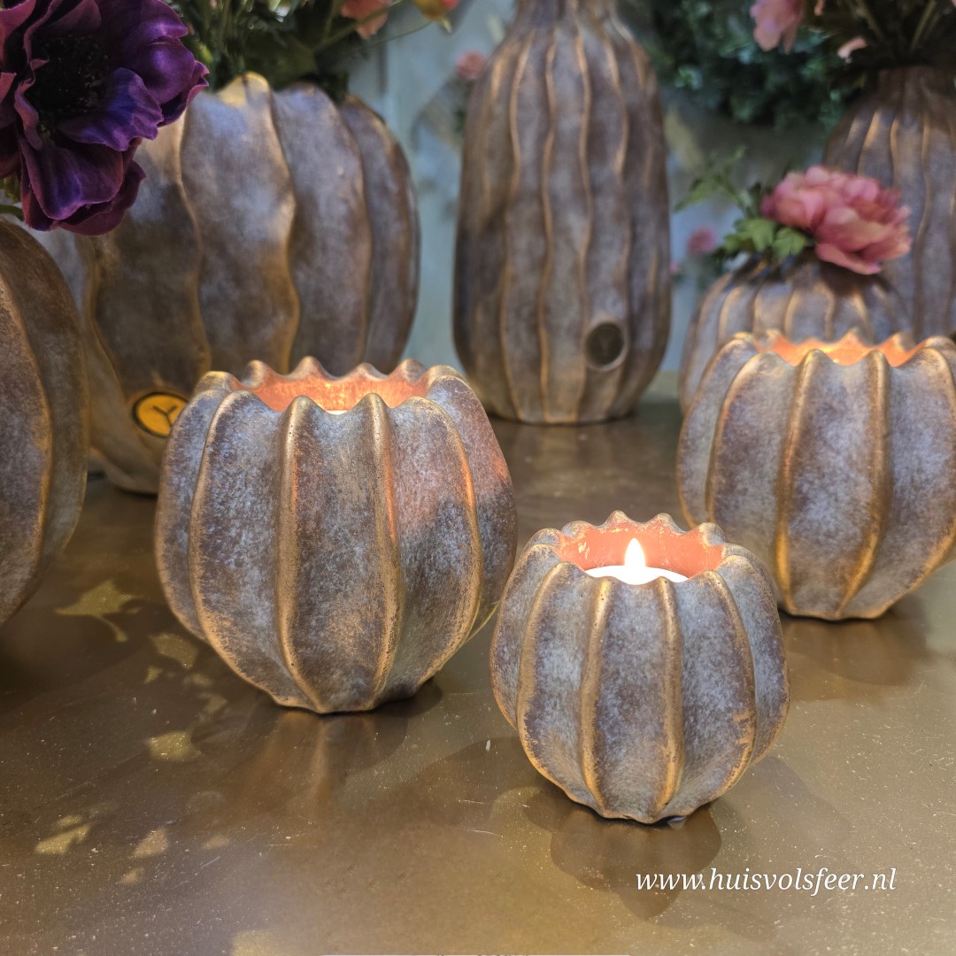 Set of 2 Tealights Pumpkin- Jewel || Brynxz.