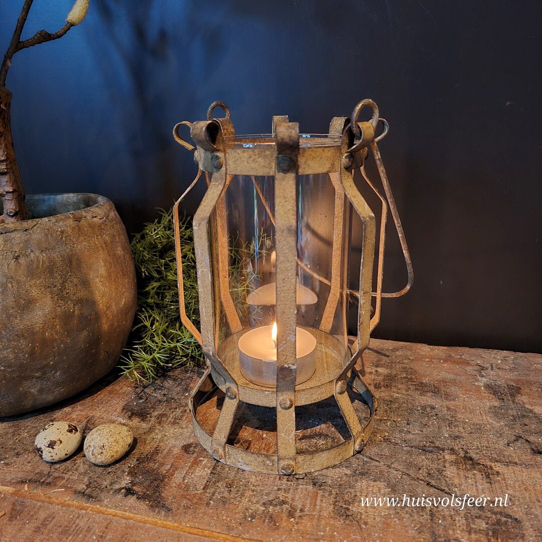Windlicht Metaal- Roest || Medium