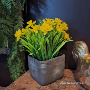 Stenen pot vierkant- Antraciet || 13 x H10,5 cm