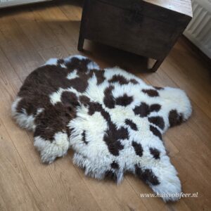 Schapenvacht – Natural Mix || Wit Donkerbruin Gemêleerd