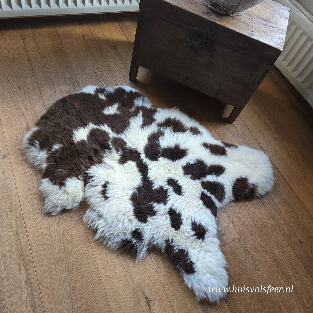 Schapenvacht – Natural Mix || Wit Donkerbruin Gemêleerd - Afbeelding 2