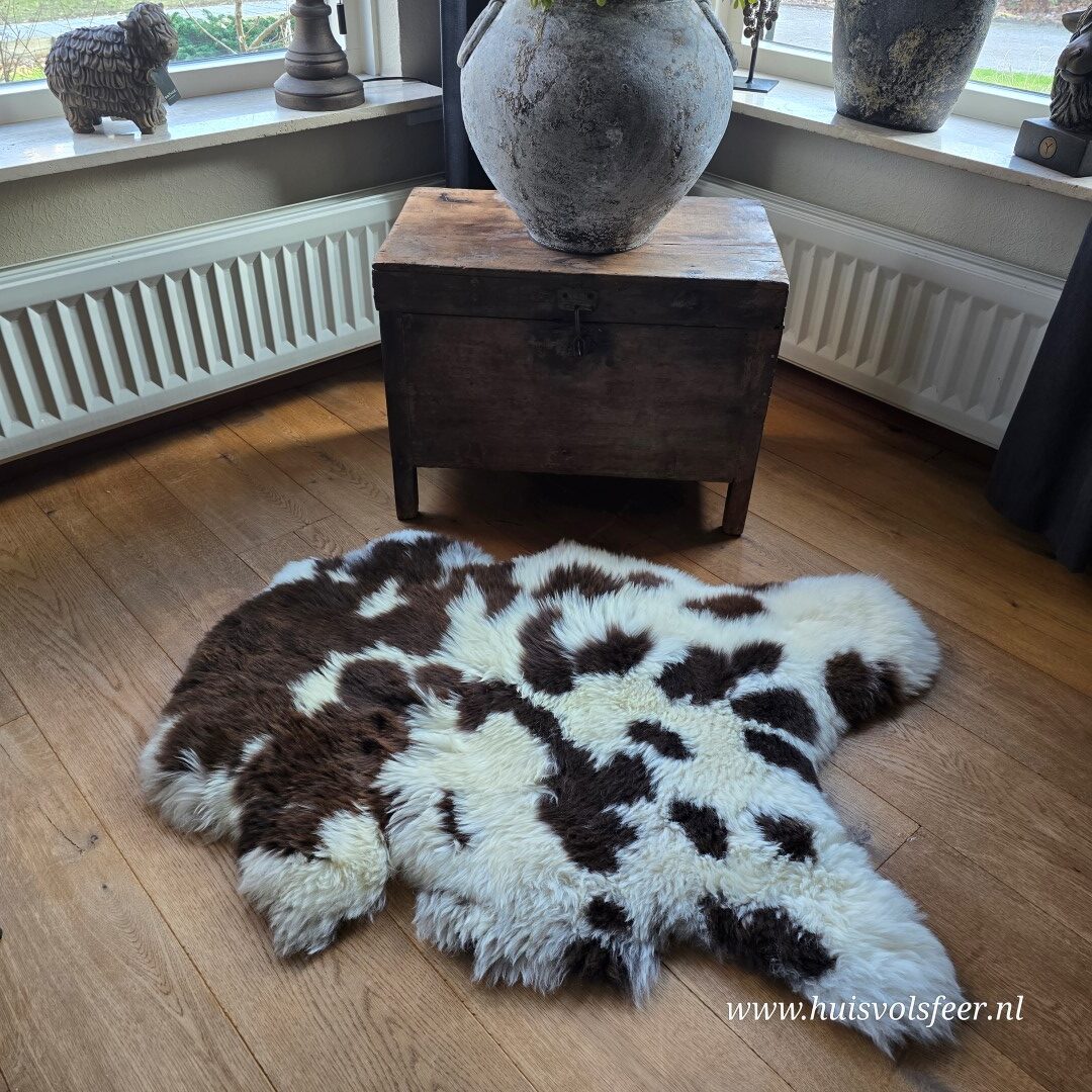 Schapenvacht – Natural Mix || Wit Donkerbruin Gemêleerd - Afbeelding 3