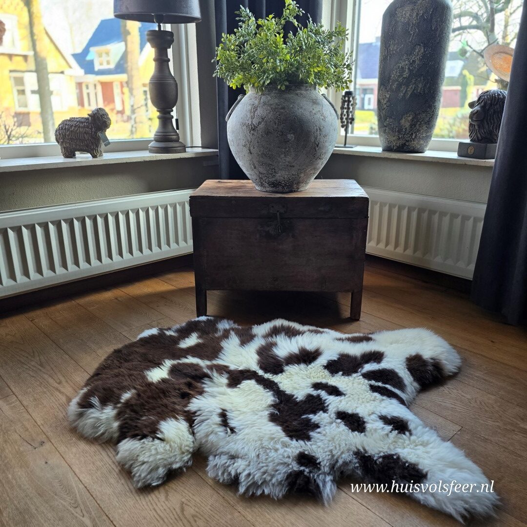 Schapenvacht – Natural Mix || Wit Donkerbruin Gemêleerd - Afbeelding 4