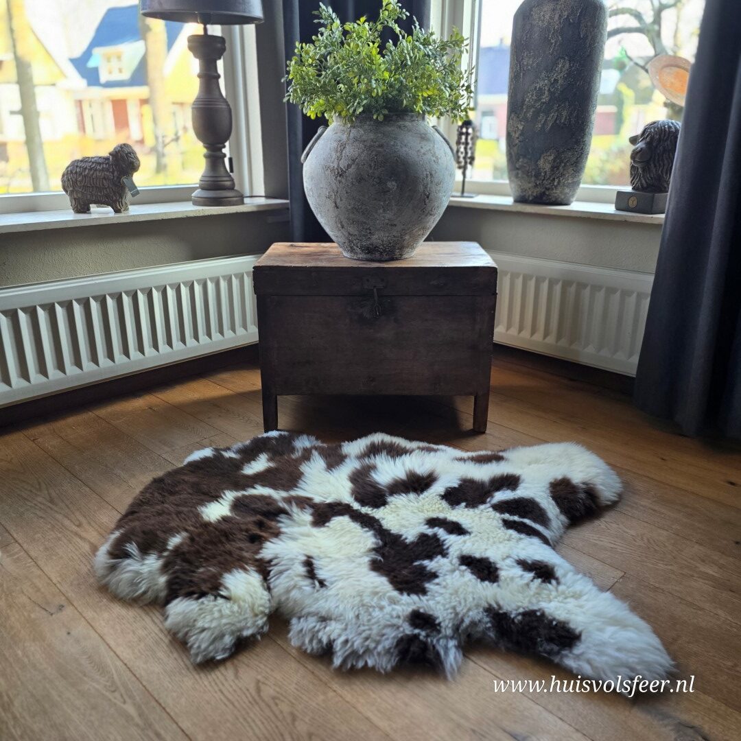 Schapenvacht – Natural Mix || Wit Donkerbruin Gemêleerd - Afbeelding 5