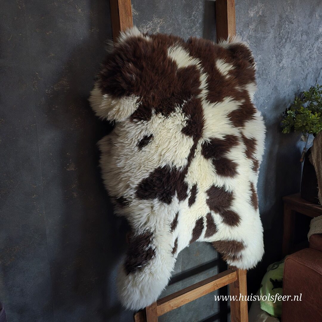 Schapenvacht – Natural Mix || Wit Donkerbruin Gemêleerd - Afbeelding 7