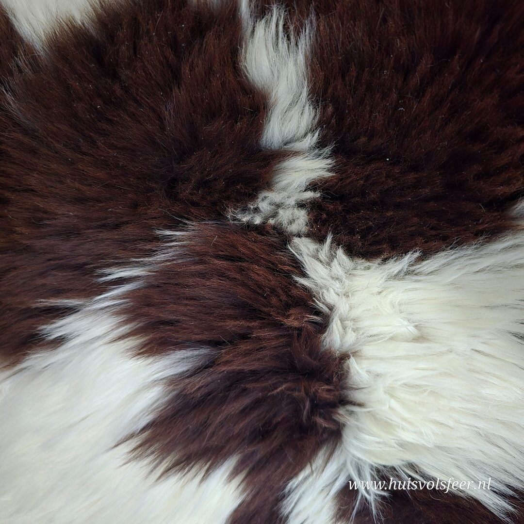 Schapenvacht – Natural Mix || Wit Donkerbruin Gemêleerd - Afbeelding 9