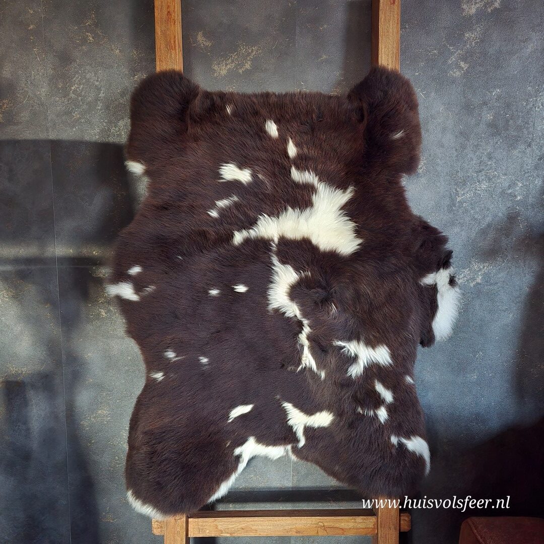 Schapenvacht – Natural Mix || Donkerbruin met Witte Accenten - Afbeelding 4