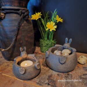 Set of 2 Tealightcups Hare- Majestic Brown || Brynxz