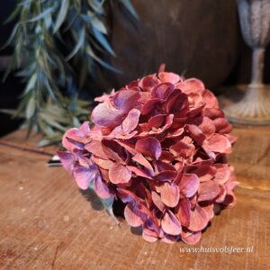 Zijdetak Hortensia- Zalm || 40 cm