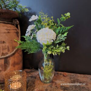 Boeketje Scabiosa in Vaas- Wit || Kunst