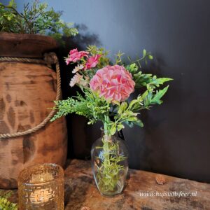 Boeketje Scabiosa in Vaas- Roze || Kunst