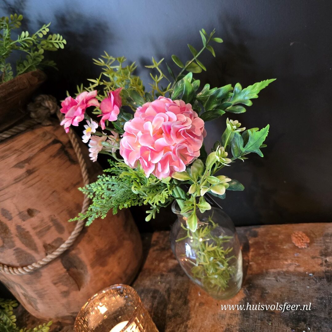 Boeketje Scabiosa in Vaas- Roze || Kunst - Afbeelding 3