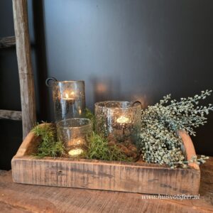 Windlicht Stone- Clear Bubbelglas || 22 cm