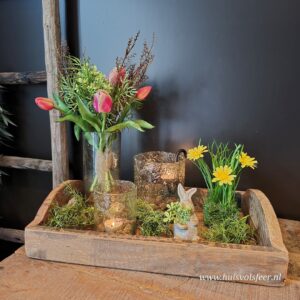 Houten Tray Vintage- Rechthoek || 47 cm