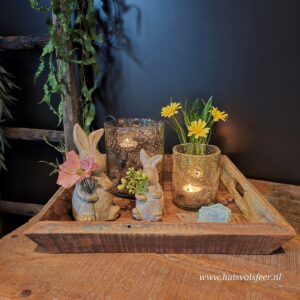 Houten Tray Vintage- Vierkant || 38 cm