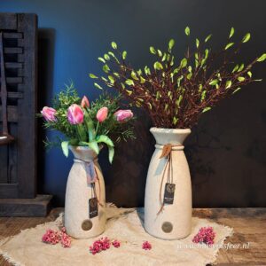 Vase Luxury Leather Rope 31 cm- Majestic Taupe || Brynxz
