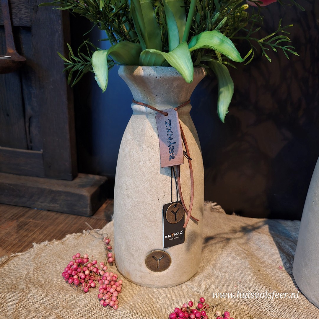 Vase Luxury Leather Rope 26 cm- Majestic Taupe || Brynxz - Afbeelding 5